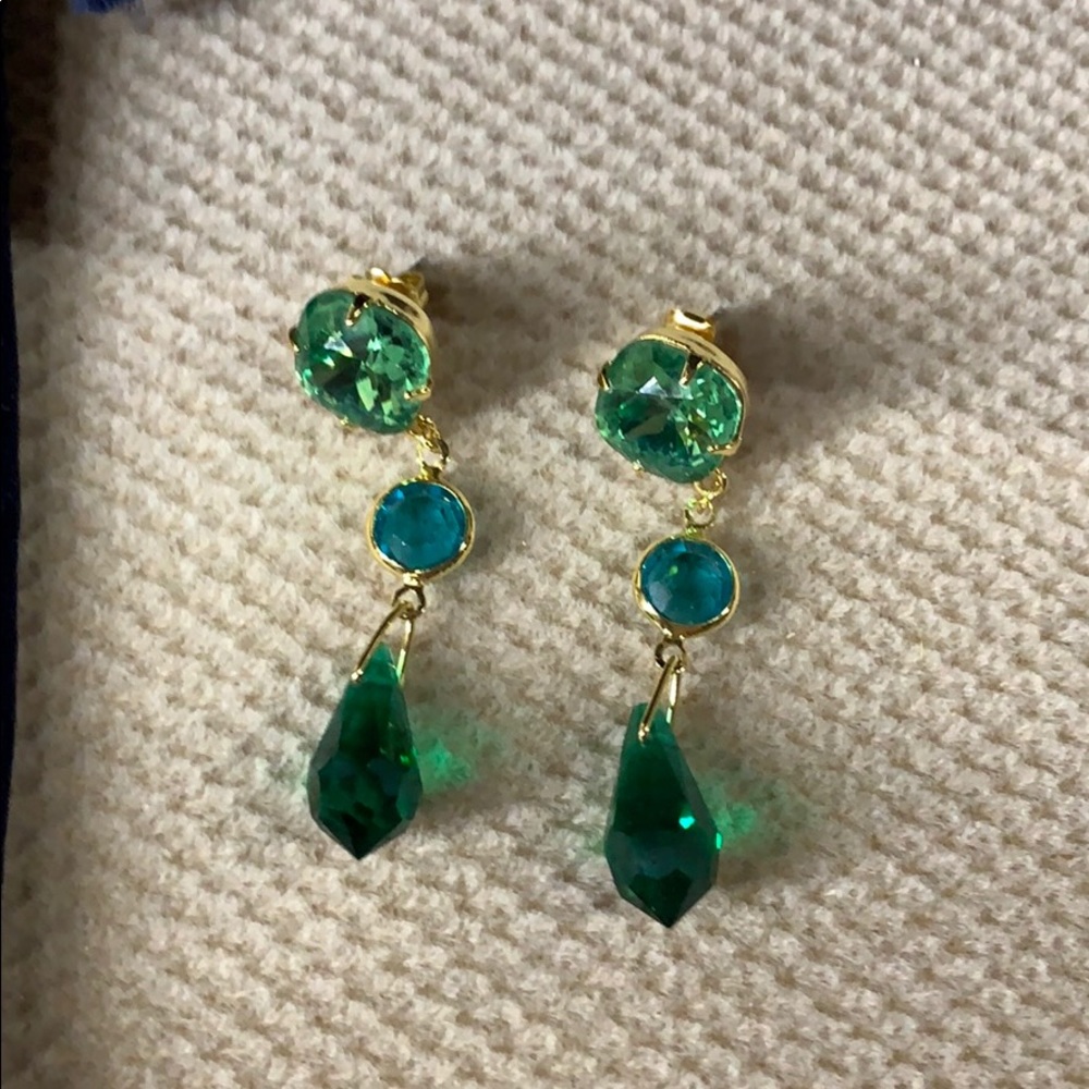 Nordstrom Crystal Collection Earrings Green/Blue